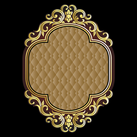Vector vintage border frame engraving with retro ornament pattern in antique rococo style decorative design
のイラスト素材