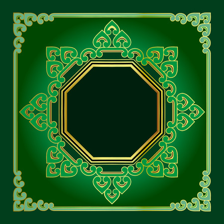 Vector vintage border frame logo engraving with retro ornament pattern in antique rococo style decorative designのイラスト素材