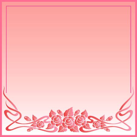 Vector vintage border frame engraving with retro ornament pattern in antique rococo style decorative designのイラスト素材