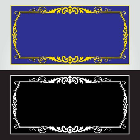 Vector vintage border frame engraving with retro ornament pattern in antique rococo style decorative designのイラスト素材