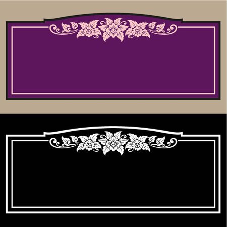Vector vintage border frame engraving with retro ornament pattern in antique rococo style decorative designのイラスト素材