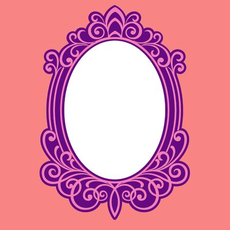 Vector vintage border frame engraving with retro ornament pattern in antique rococo style decorative designのイラスト素材