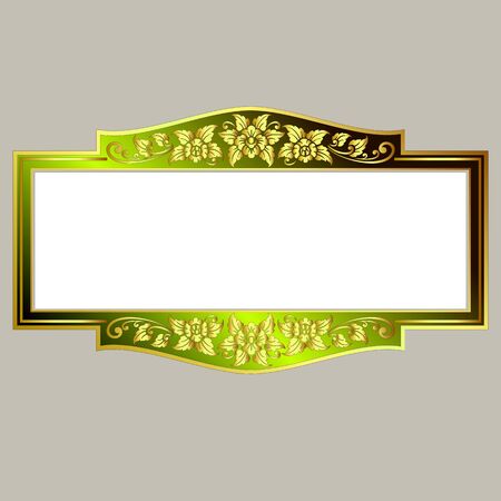 Vector vintage border frame engraving with retro ornament pattern in antique rococo style decorative designのイラスト素材