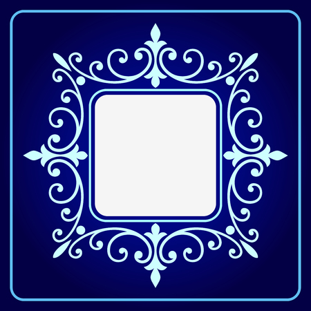 Vector vintage border frame logo engraving with retro ornament pattern in antique rococo style decorative designのイラスト素材