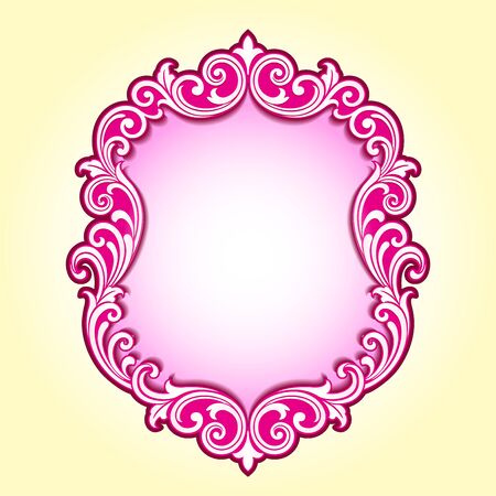vintage border frame engraving with retro ornament pattern in antique rococo style decorative designのイラスト素材