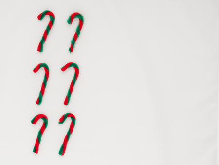 Red and Green Christmas Cane Isolated on White Backgroundの写真素材