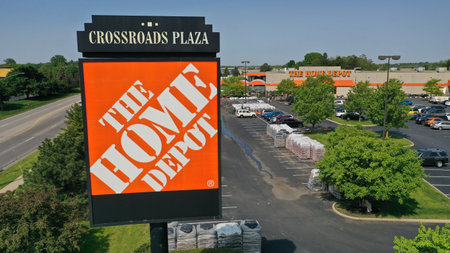 Toledo, Ohio, United States, May, 21, 2023.  Home Depot store on Airport Highway.