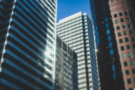 Streets of San-Francisco, downtown financial district, California, United states beautiful sunny viewの写真素材