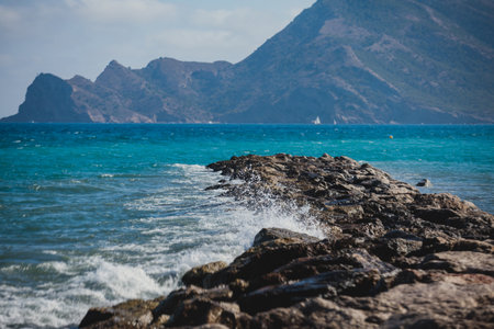 Beautiful summer sunny view of Altea old town, Altea, Marina Baixa, province of Alicante, Mediterranean coast, the Costa Blanca, Valencian Communityの写真素材