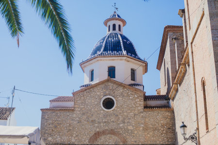 Beautiful summer sunny view of Altea old town, Altea, Marina Baixa, province of Alicante, Mediterranean coast, the Costa Blanca, Valencian Communityの写真素材