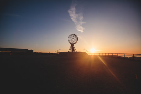 View of Nordkapp, the North Cape, Norway, the northernmost point of mainland Norway and Europe, Finnmark Countyの写真素材