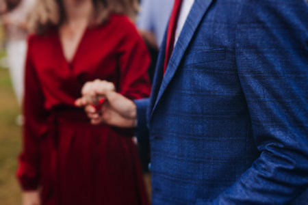High school graduates dancing on prom, waltz and classical ball slow dance in dresses and suits on school graduation party, boys and girls ballroom dancers, couples dance quadrille, polonaiseの写真素材