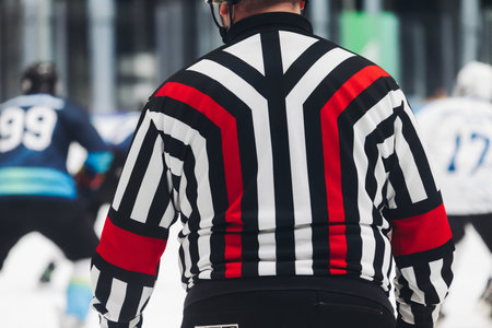 Hockey match game on ice rink arena stadium, team of ice hockey professional players with coach, stick and puck, team of hockey players in protective sport uniform training, hockey league championshipの写真素材