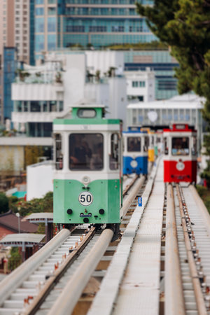 Haeundae Blue Line Park, Busan, ride on multicolored sky capsule train, railway tram route from Mipo...