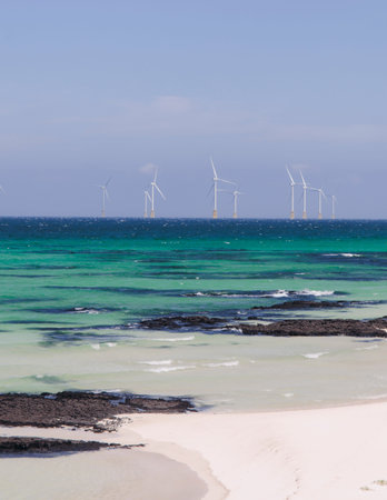 Jeju Island, Hyeopjae Beach, Hallim, white sand beach and sea, Hallim-ro, Hallim-eup, Geumneung...