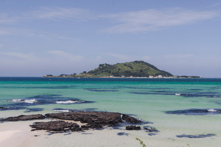 Jeju Island, Hyeopjae Beach, Hallim, white sand beach and sea, Hallim-ro, Hallim-eup, Geumneung...