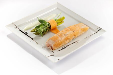 Salmon Rose with mango and wasabiの写真素材