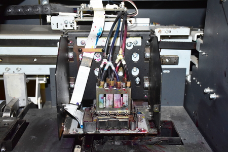 Printed head of a printing machine, Very dirtyの写真素材
