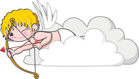 Cupid Aiming from Cloudsのイラスト素材