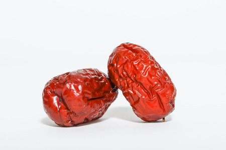 Date,jujube,Chinese red date isolated on white backgroundの写真素材
