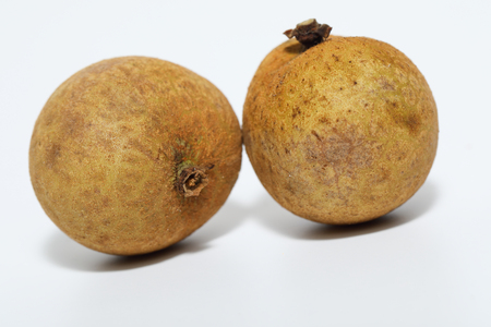 Longan fruit (Dimocarpus longan) isolated on white backgroundの写真素材