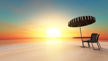 beach parasolの写真素材