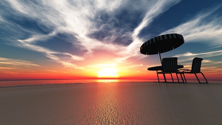 beach parasolの写真素材