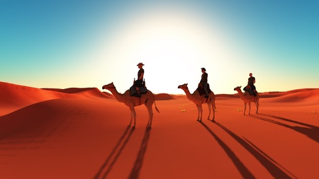 The men who ride a camelの写真素材