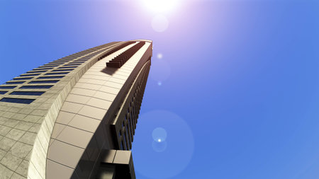 3D CG rendering of building