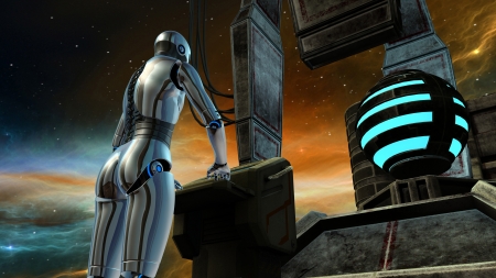 robot in the control center