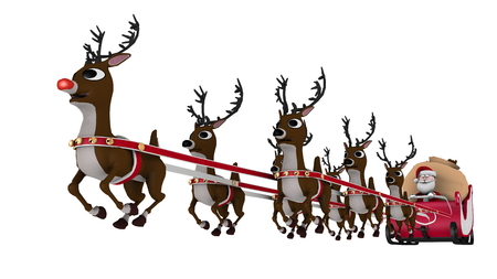 Santa Claus and reindeerの写真素材