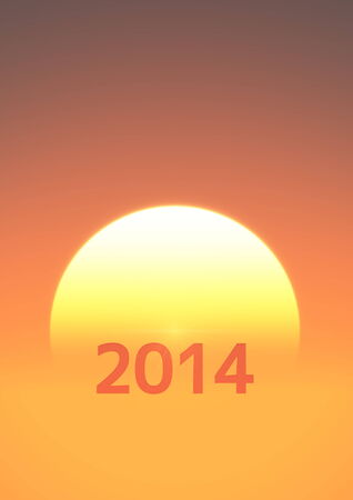 2014 and sunrise の写真素材