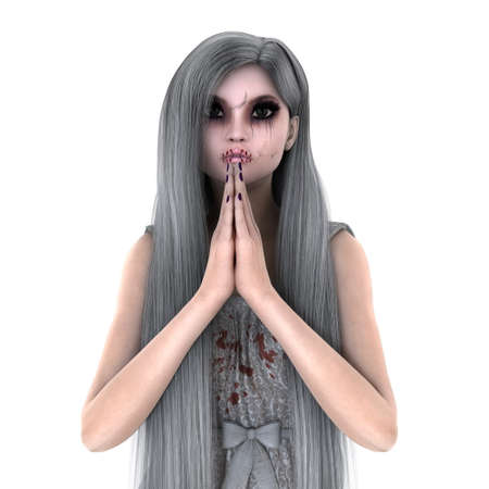 woman who has horror makeupの写真素材