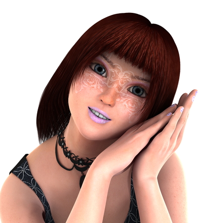 3d young womanの写真素材
