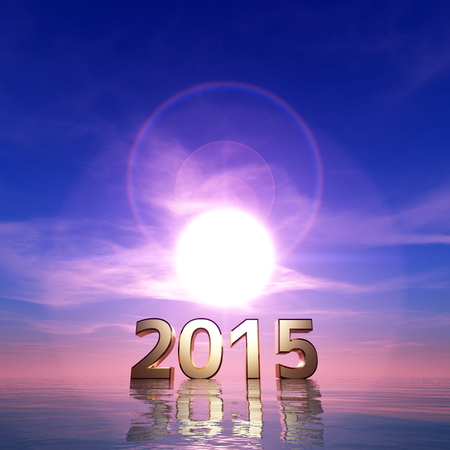 2015 and sunriseの写真素材