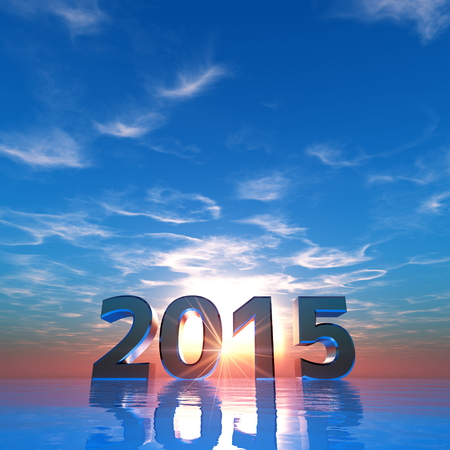 2015 and sunriseの写真素材