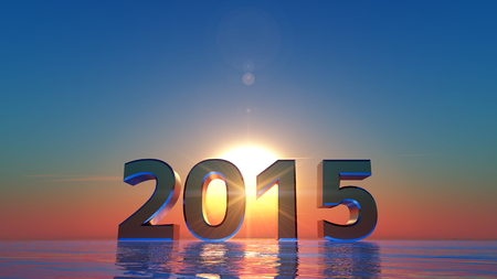 2015 and sunriseの写真素材