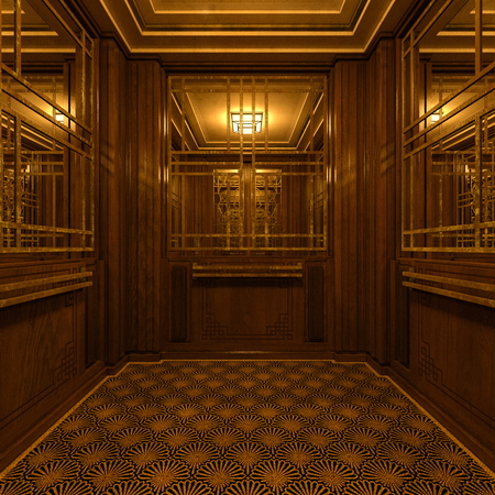 inside liftの写真素材