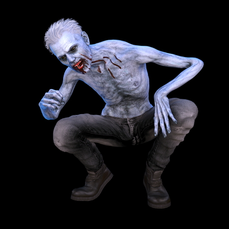 zombie on dark backgroundの写真素材