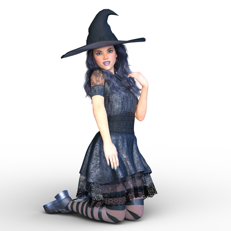 witch costume womanの写真素材