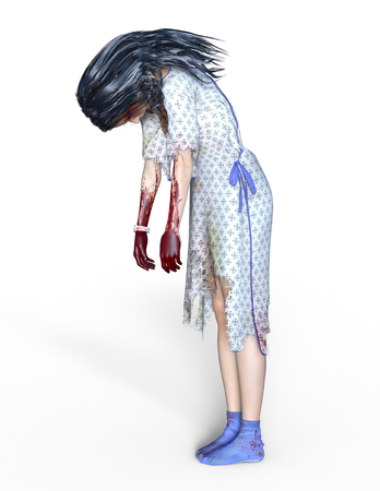 female zombie in cg animationの写真素材