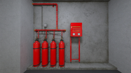 institute hallway in 3d animationの写真素材