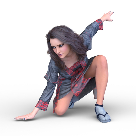 Kung-Fu girlの写真素材