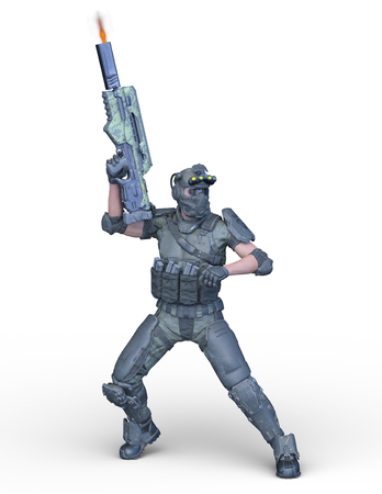 3D CG rendering of soldierの写真素材