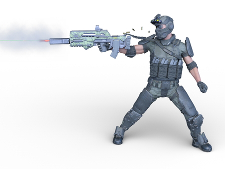 3D CG rendering of soldierの写真素材
