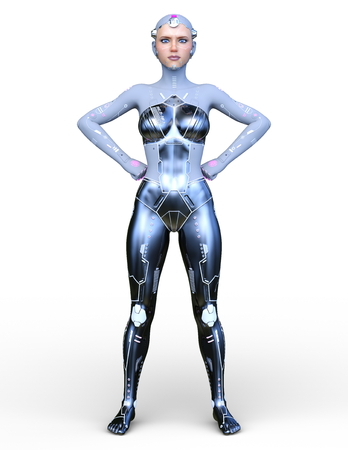 3D CG rendering of super womanの写真素材