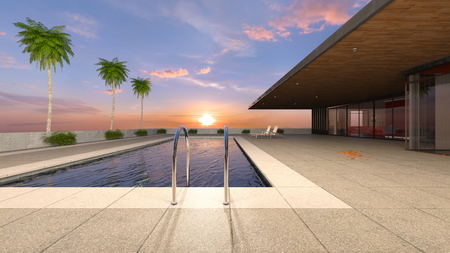 3D CG rendering of residenceの写真素材
