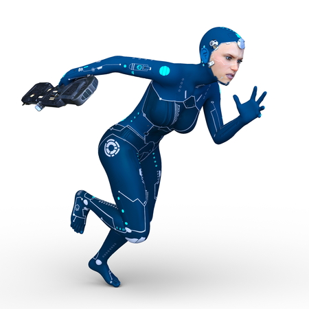 3D CG rendering of Cyborg femaleの写真素材