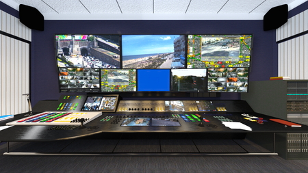 3D CG rendering of Modern building officeの写真素材