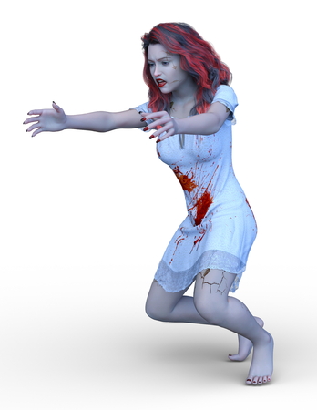3D CG rendering of Bloodless girlの写真素材